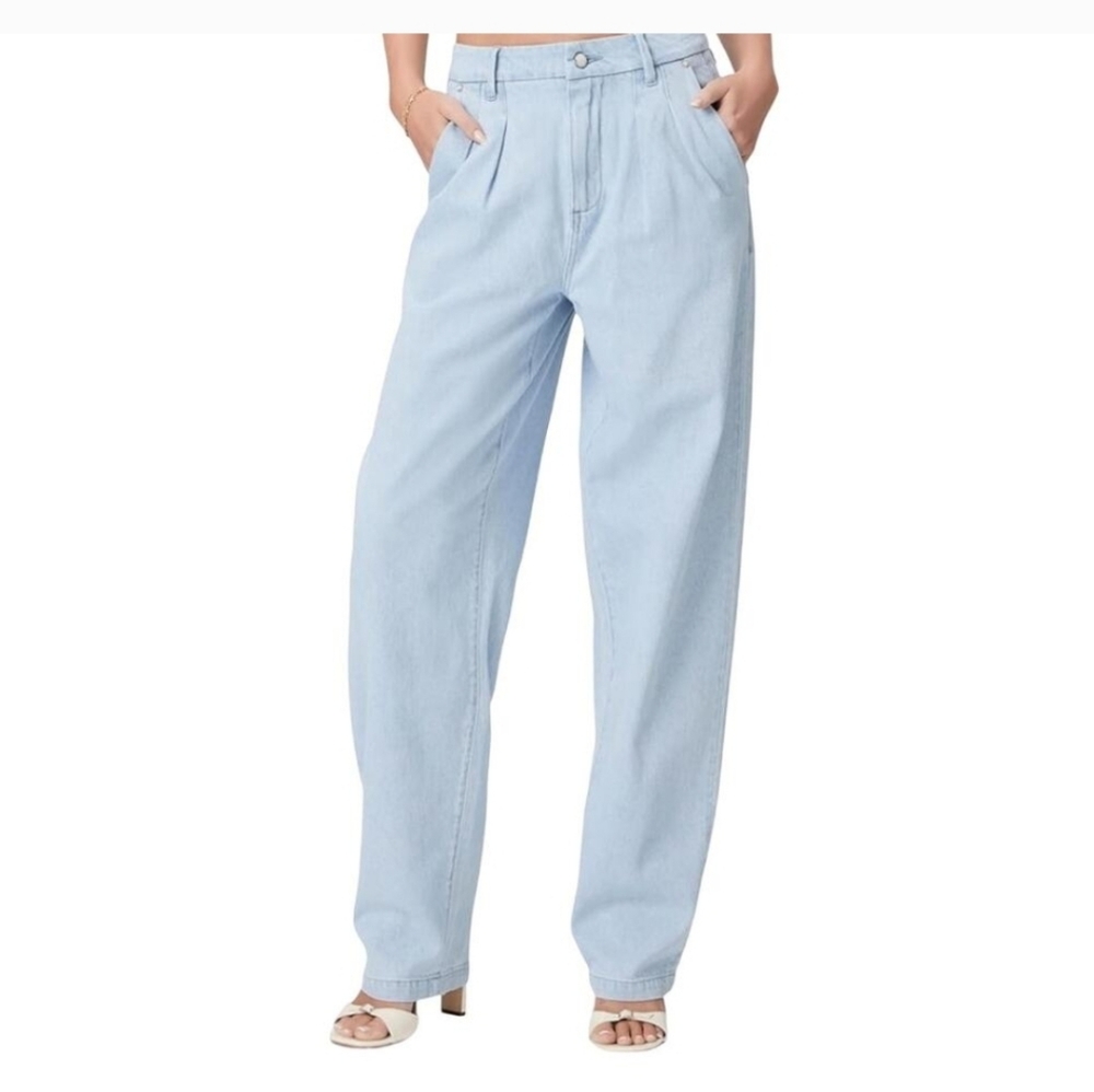 NWT PAIGE Pleated Bella Trouser Jeans - Picture 9 of 9